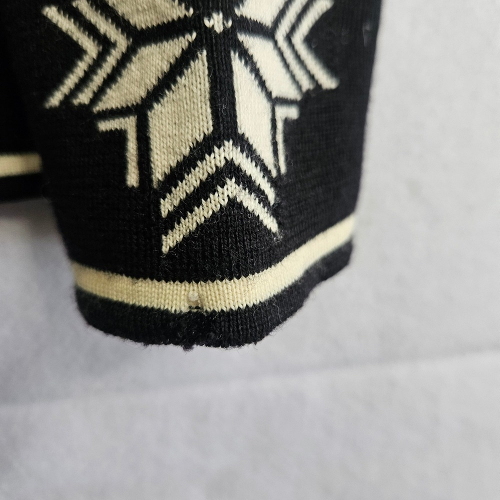 Dale of Norway Wool Quarter Zip Sweater Black Cream Snowflake Nordic Mens Large - Picture 13 of 13